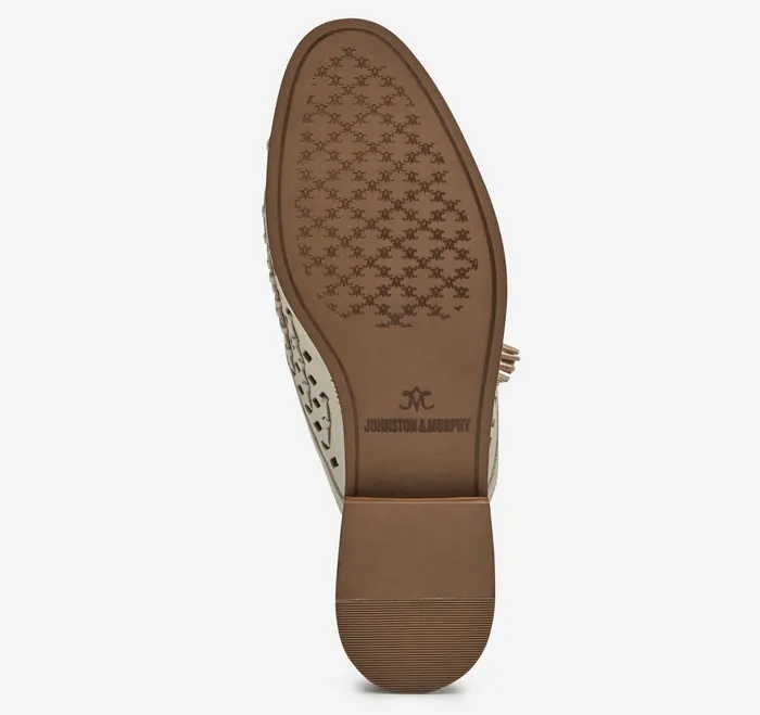 Women Ali Woven Tassel Mule Bone Glove Leather JohnstonandMurphy Mules and Loafers Women Ali Woven Tassel Mule Bone Glove Leather JohnstonandMurphy Mules and Loafers