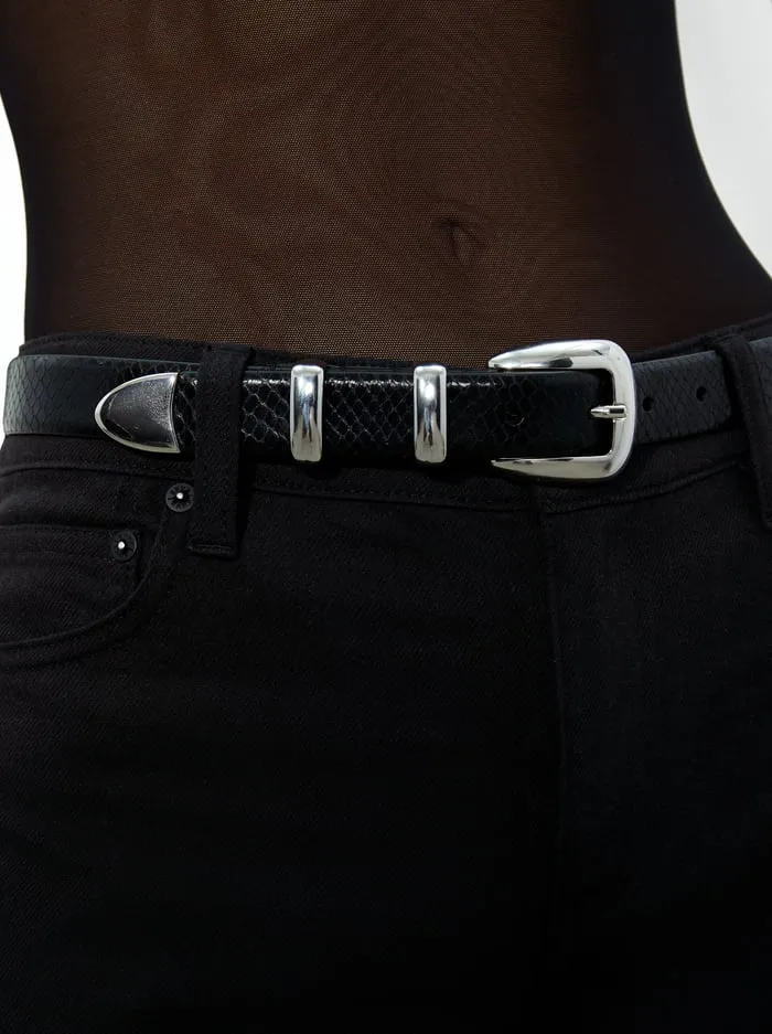 Women Alice Olivia Hayden Buckle Belt Blacksilver