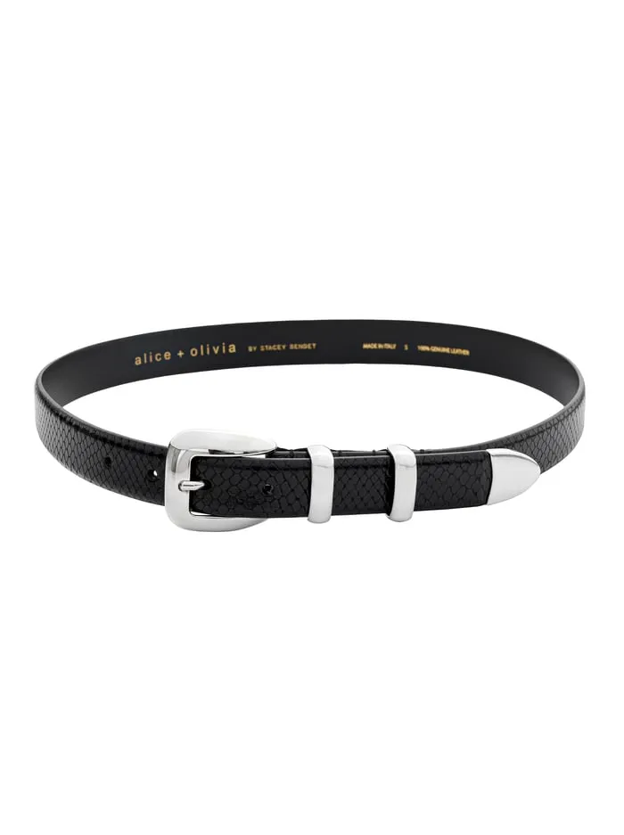 Women Alice Olivia Hayden Buckle Belt Blacksilver