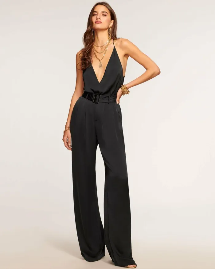 Women Amaya Wide Leg Belted Trouser Black Ramy Brook Pants Women Amaya Wide Leg Belted Trouser Black Ramy Brook Pants