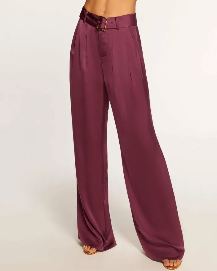 Women Amaya Wide Leg Belted Trouser Black Ramy Brook Pants Women Amaya Wide Leg Belted Trouser Black Ramy Brook Pants