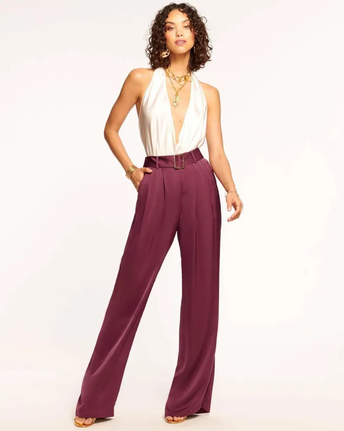 Women Amaya Wide Leg Belted Trouser Black Ramy Brook Pants Women Amaya Wide Leg Belted Trouser Black Ramy Brook Pants