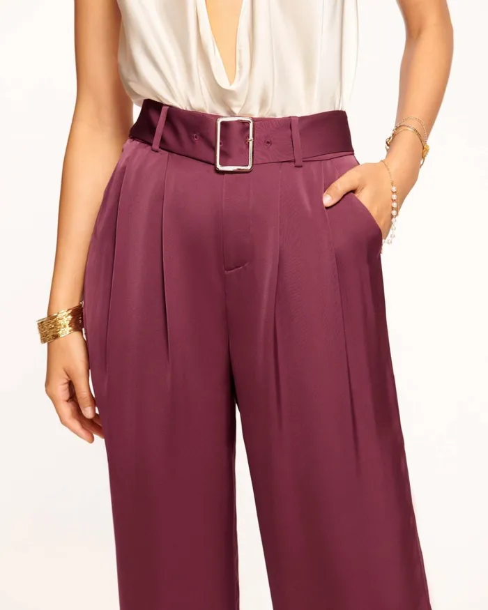Women Amaya Wide Leg Belted Trouser Black Ramy Brook Pants Women Amaya Wide Leg Belted Trouser Black Ramy Brook Pants