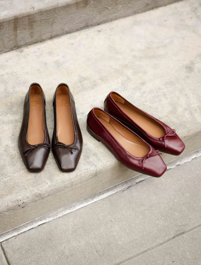 Women Ballet Flats Bobbies Charlotte Garnet