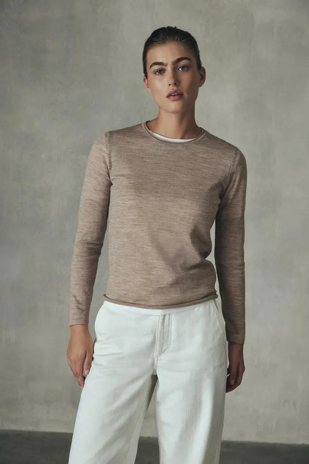 Women Beige Milo Sweater Ecoalf Knitwear