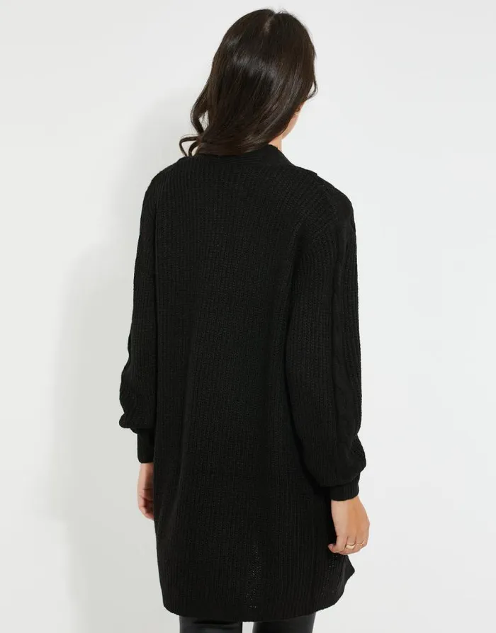 Women Black Cable Knit Cardigan Threadbare Cardigans Women Black Cable Knit Cardigan Threadbare Cardigans
