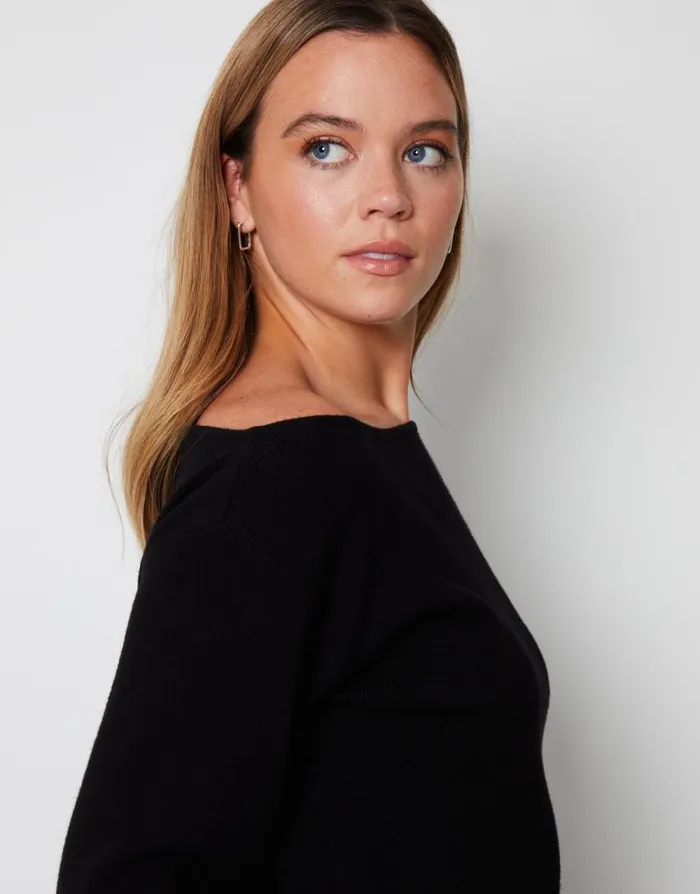 Women Black Soft Slash Neck Jumper Threadbare Jumpers Women Black Soft Slash Neck Jumper Threadbare Jumpers