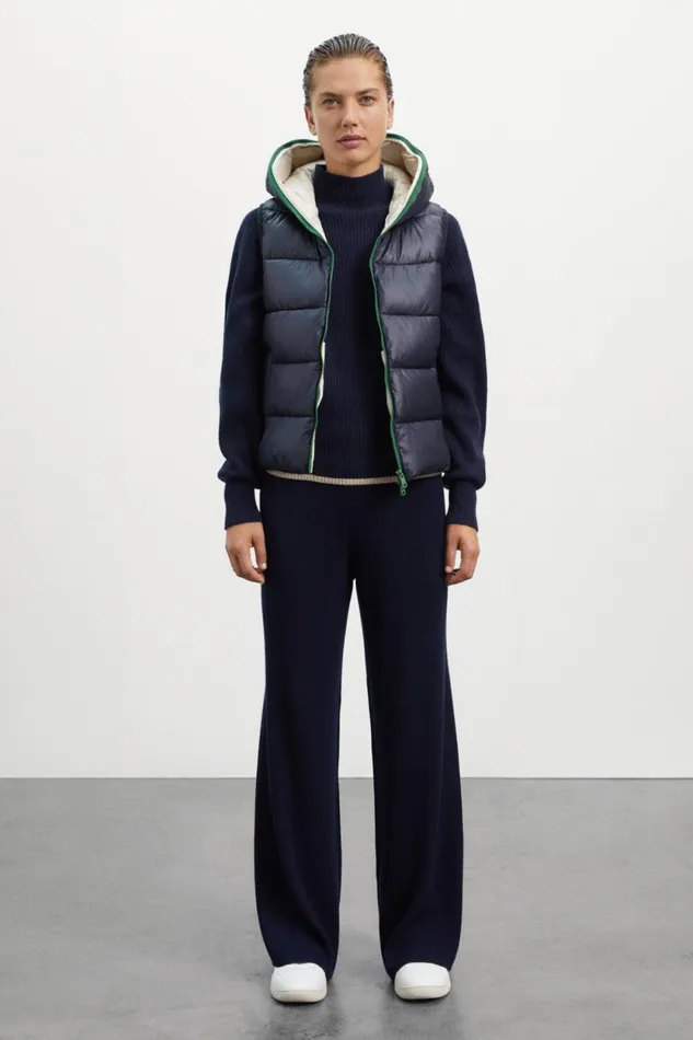 Women Blue Monkai Vest Ecoalf Coats And Jackets