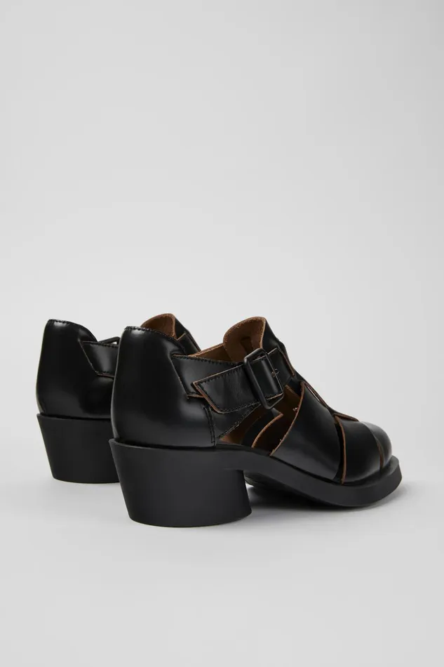 Women Bonnie Black Leather Sandal Camper Formal Shoes Women Bonnie Black Leather Sandal Camper Formal Shoes