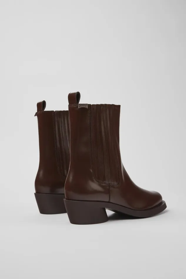 Women Bonnie Burgundy Leather Boots Camper Ankle Boots Women Bonnie Burgundy Leather Boots Camper Ankle Boots