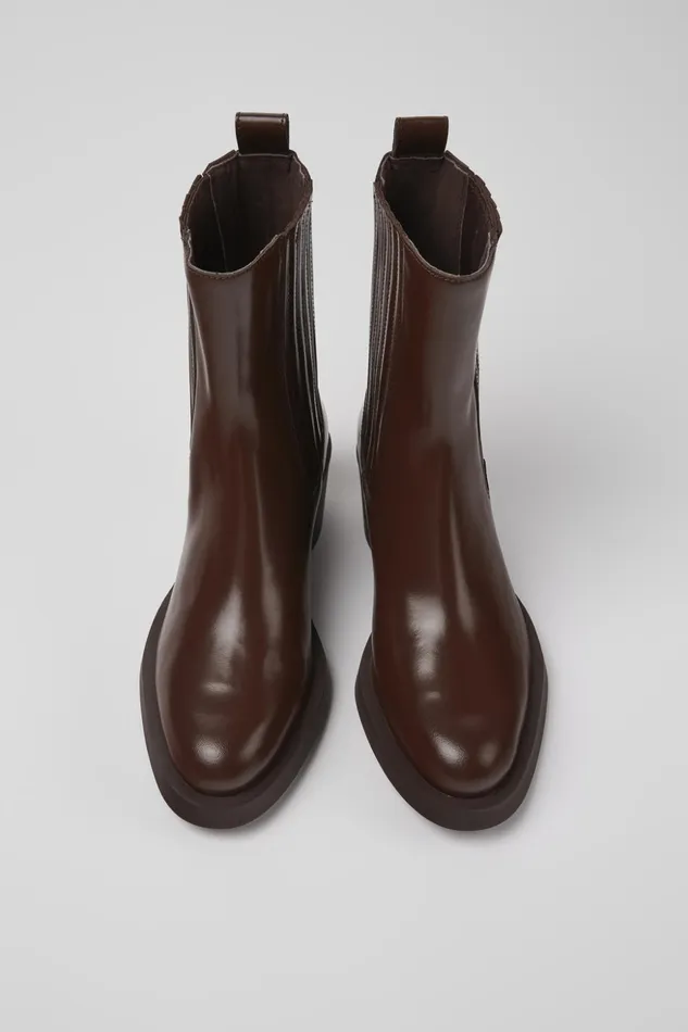 Women Bonnie Burgundy Leather Boots Camper Ankle Boots Women Bonnie Burgundy Leather Boots Camper Ankle Boots