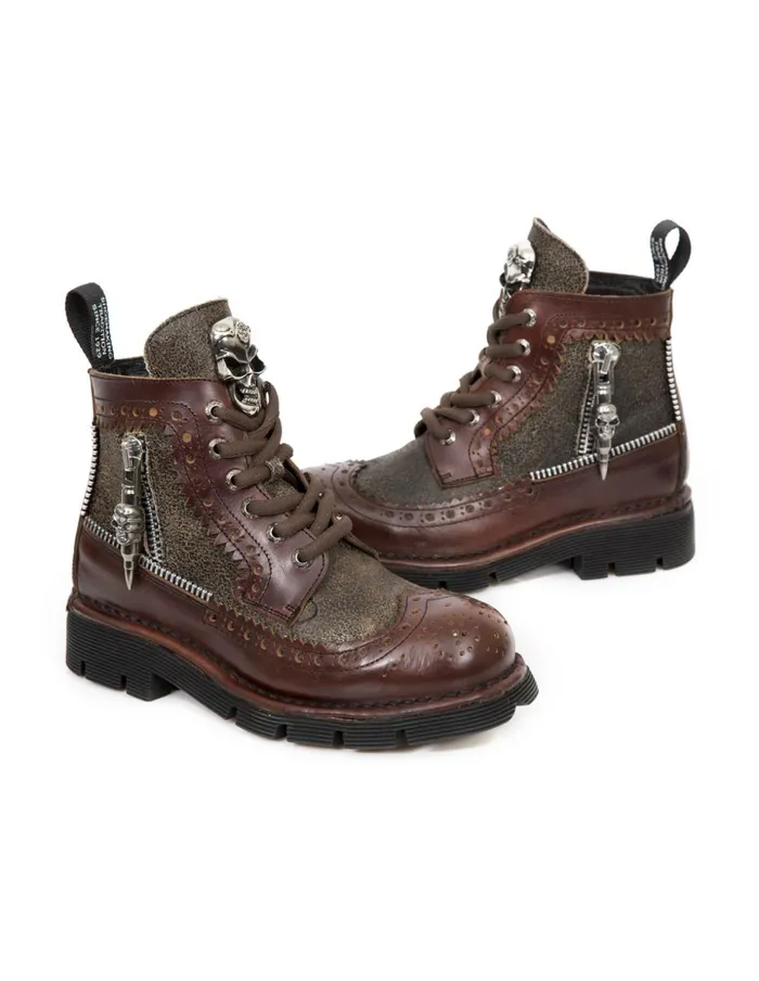 Women Boot Metallic MNewmili115C1 New Rock Military Women Boot Metallic MNewmili115C1 New Rock Military