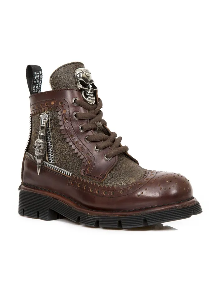 Women Boot Metallic MNewmili115C1 New Rock Military Women Boot Metallic MNewmili115C1 New Rock Military