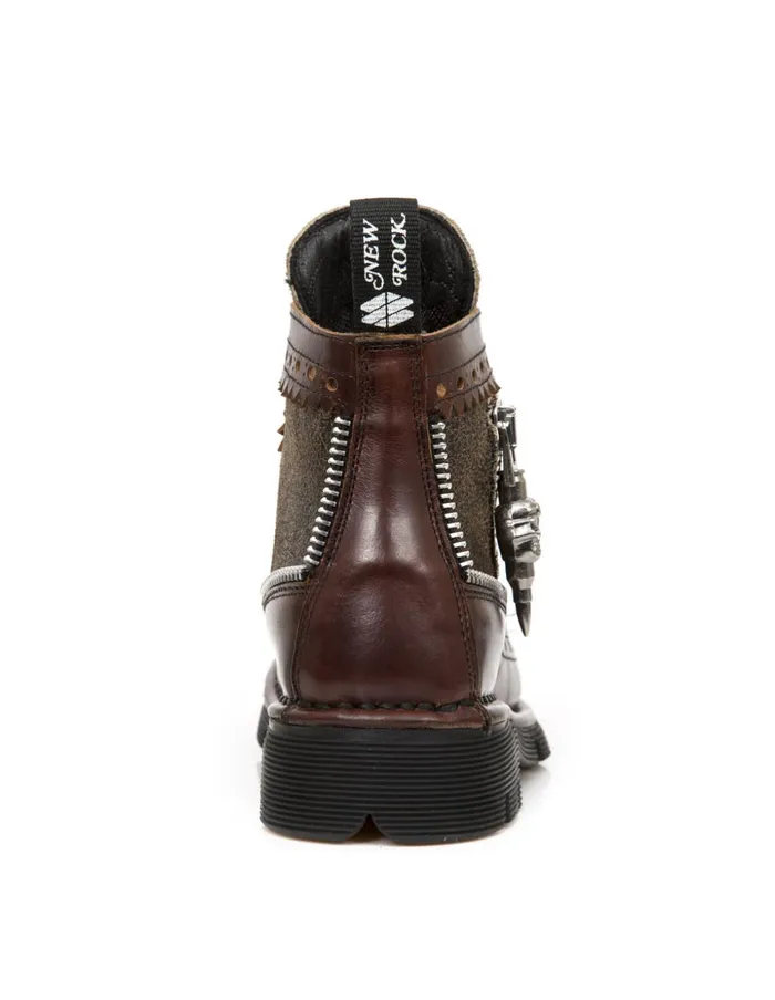 Women Boot Metallic MNewmili115C1 New Rock Military Women Boot Metallic MNewmili115C1 New Rock Military