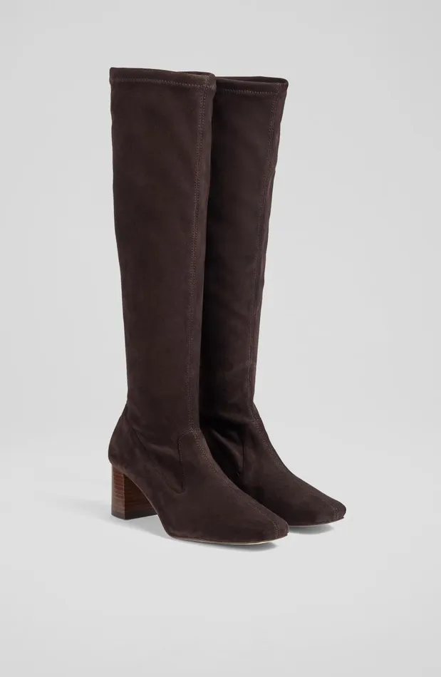 Women Boots LKBennett Davina Chocolate Stretch Suede KneeHigh Boots Chocolate Women Boots LKBennett Davina Chocolate Stretch Suede KneeHigh Boots Chocolate