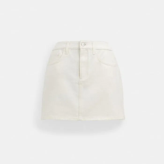 Women Bottoms Coach Denim Skirt White