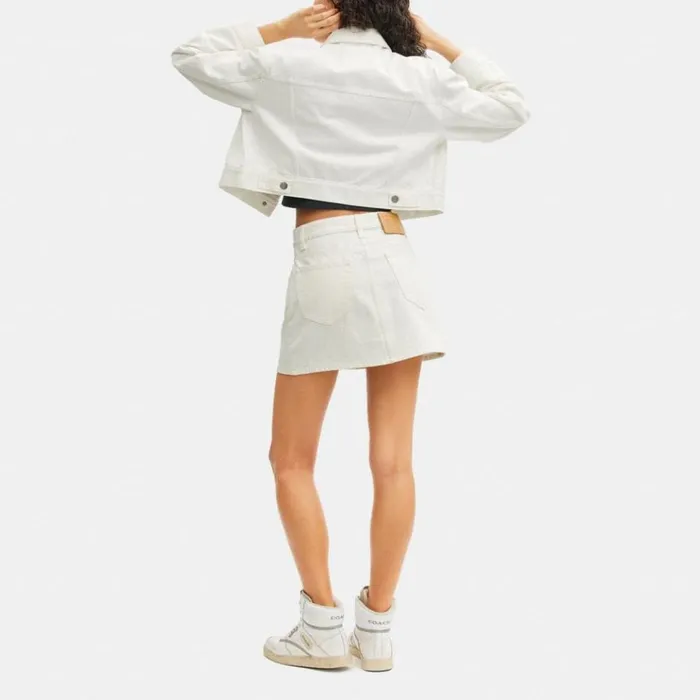 Women Bottoms Coach Denim Skirt White