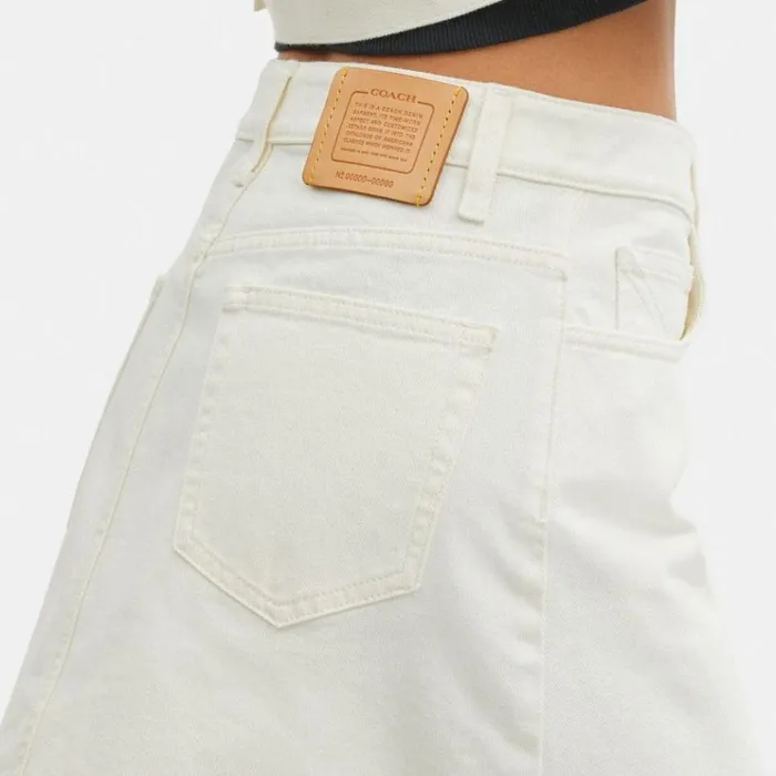 Women Bottoms Coach Denim Skirt White
