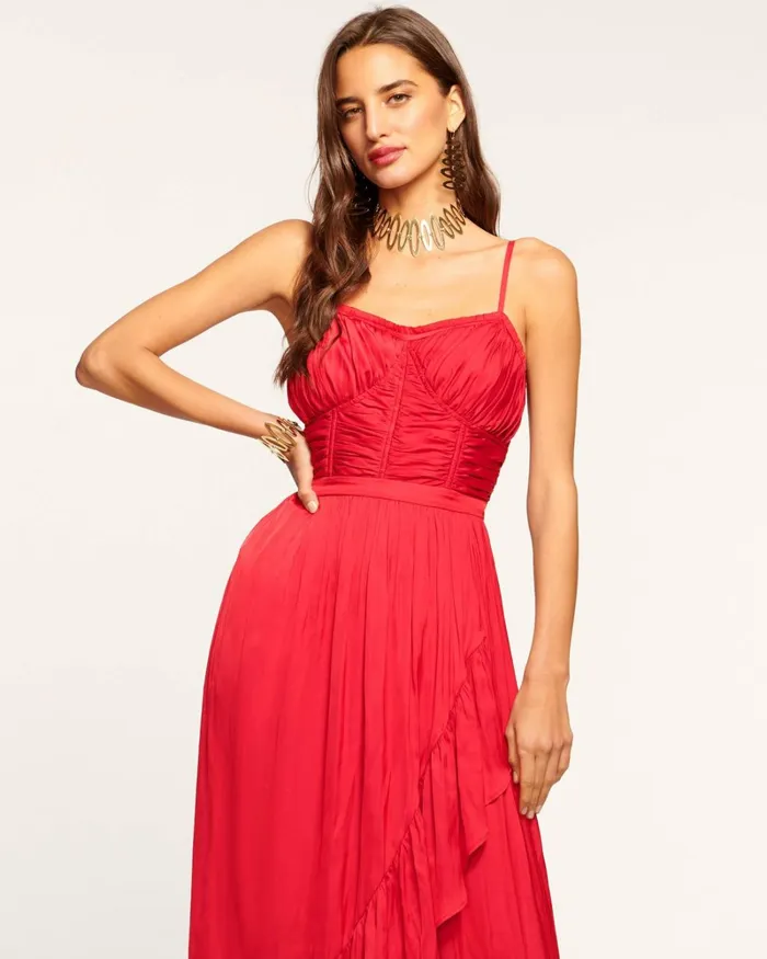 Women Braelyn Ruched Maxi Dress Black Ramy Brook Dresses