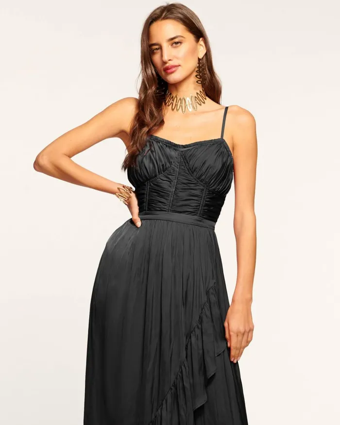 Women Braelyn Ruched Maxi Dress Black Ramy Brook Dresses Women Braelyn Ruched Maxi Dress Black Ramy Brook Dresses