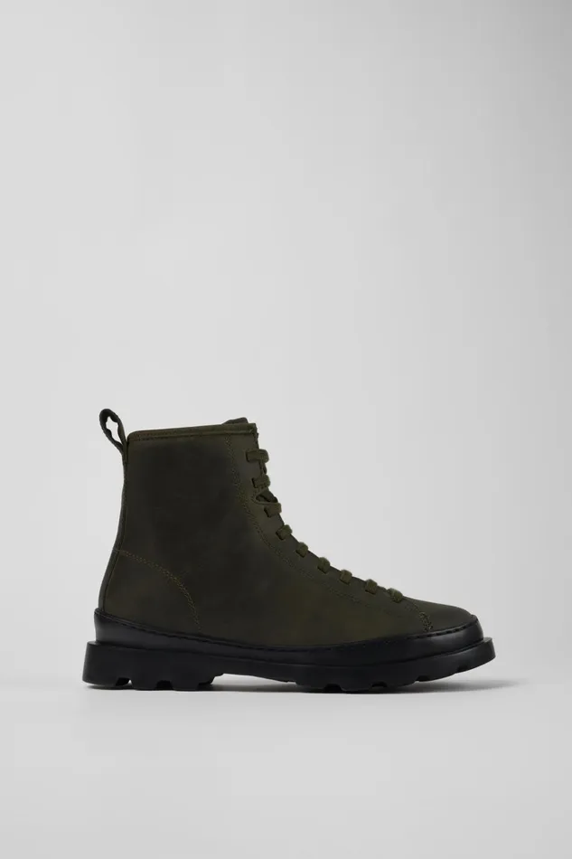 Women Brutus Green Laceup Boots Camper Ankle Boots Women Brutus Green Laceup Boots Camper Ankle Boots