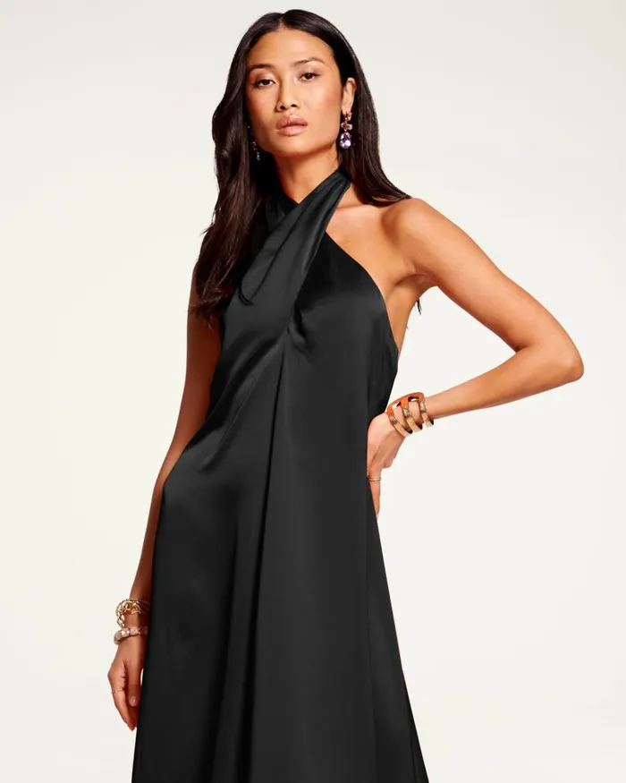 Women Carey Halter Maxi Dress Black Ramy Brook Dresses