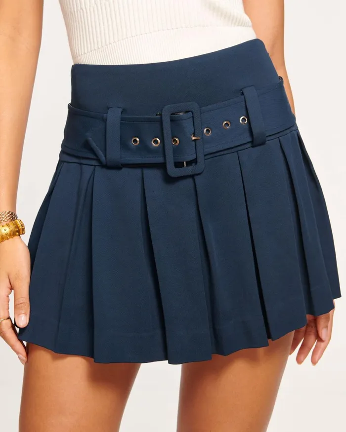 Women Caroline Pleated Mini Skirt Navy Ramy Brook Pants Women Caroline Pleated Mini Skirt Navy Ramy Brook Pants