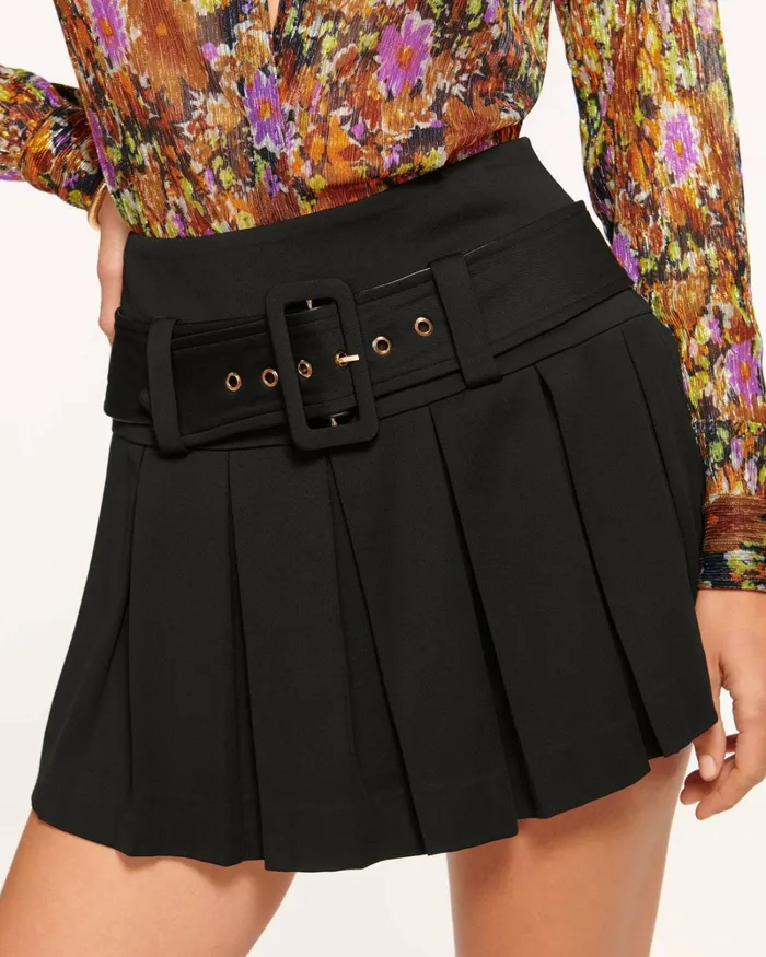 Women Caroline Pleated Mini Skirt Navy Ramy Brook Pants Women Caroline Pleated Mini Skirt Navy Ramy Brook Pants
