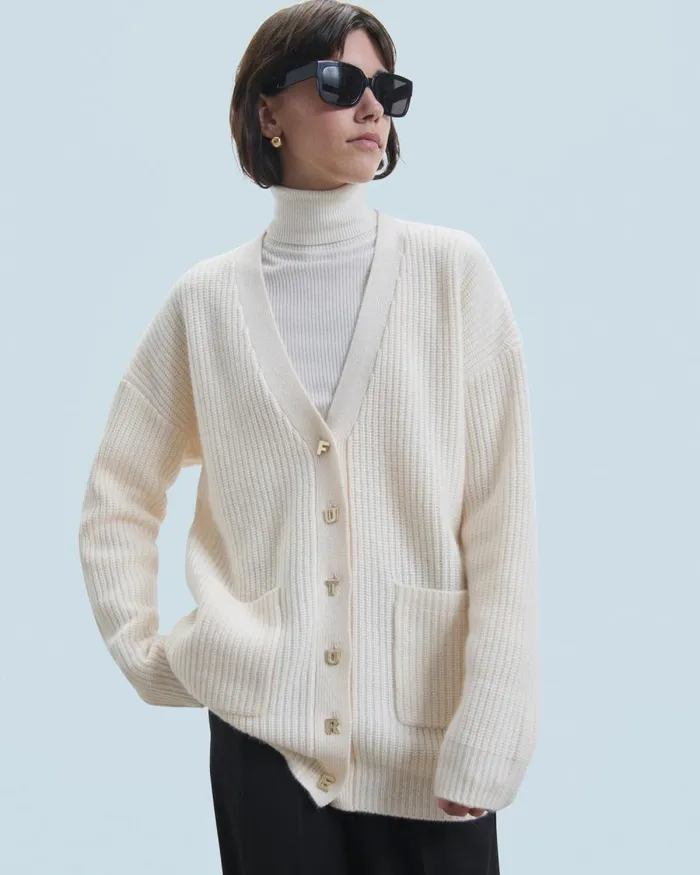 Women Cashmere Cardigans From Future Cardigan Sweater White