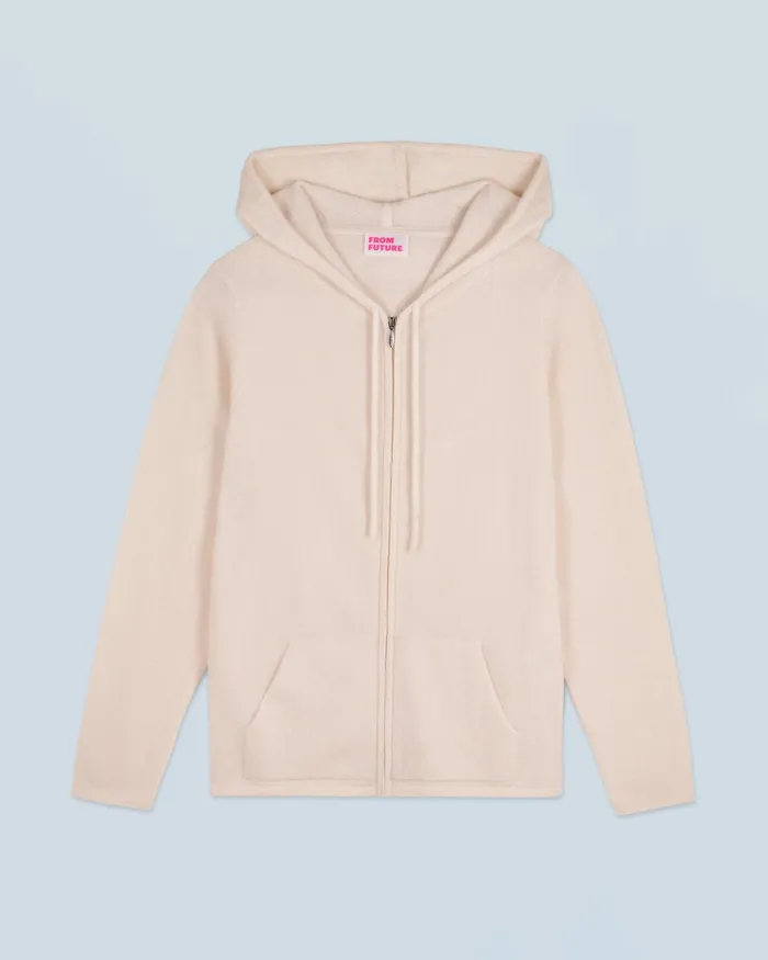 Women Cashmere Sweaters From Future Zipped Hoodie Sweater White