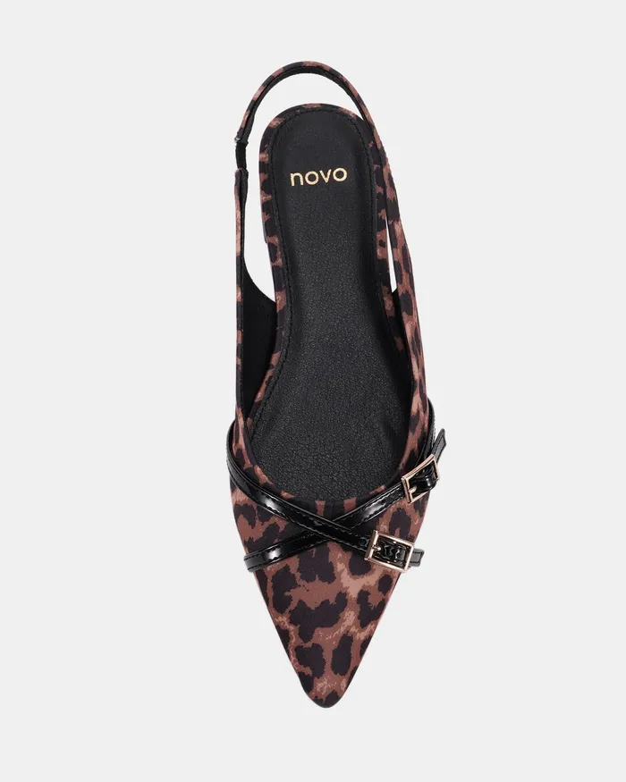 Women Casuals NOVO Shoes CORDOVA Leopard Ballet Flats