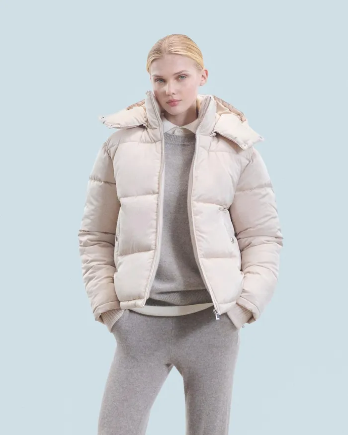 Women Coats and Jackets From Future Outerwear Down Jacket With Cashmere Lining Sand