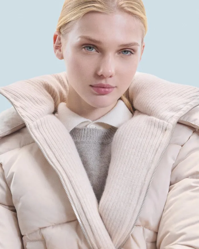 Women Coats and Jackets From Future Outerwear Down Jacket With Cashmere Lining Sand