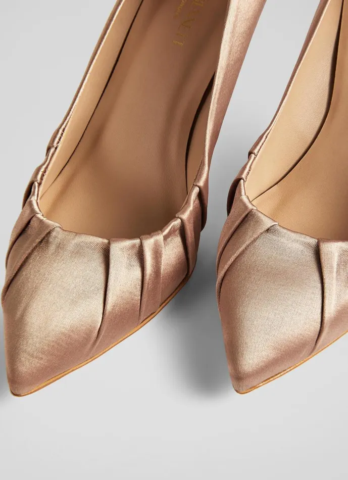 Women Court Shoes LKBennett Florena Mocha Satin Pleated Courts Mocha Women Court Shoes LKBennett Florena Mocha Satin Pleated Courts Mocha