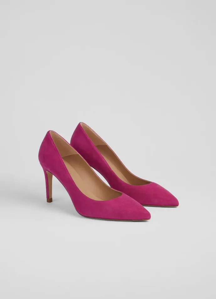 Women Court Shoes LKBennett Floret Bright Burgundy Suede Pointed Toe Courts Burgandy Women Court Shoes LKBennett Floret Bright Burgundy Suede Pointed Toe Courts Burgandy