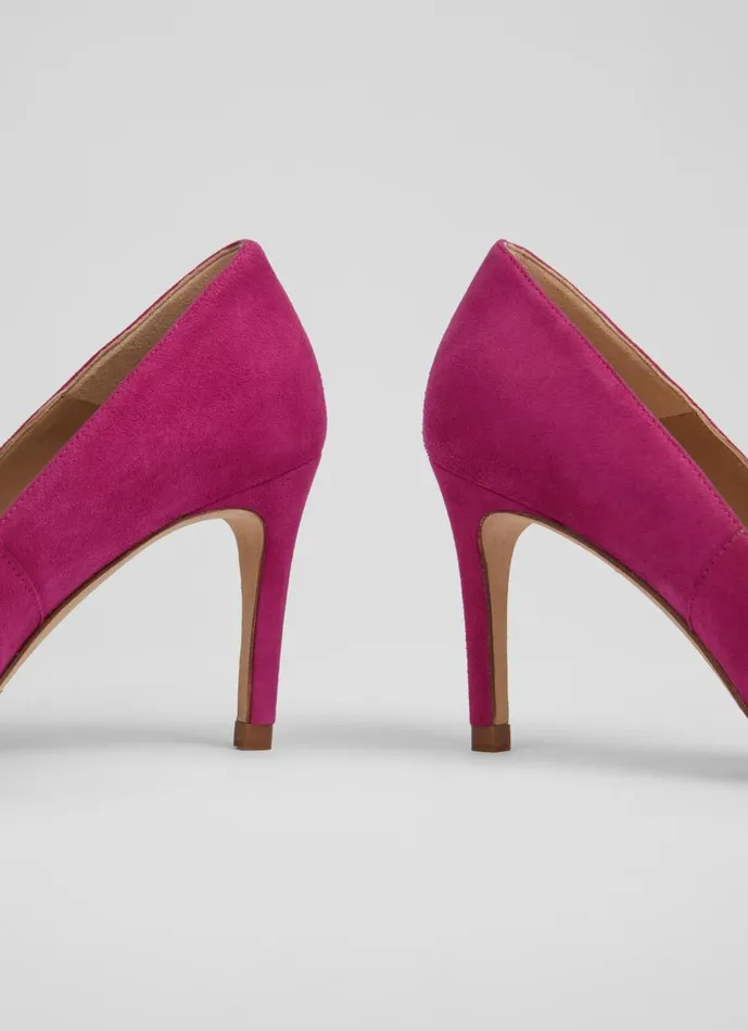 Women Court Shoes LKBennett Floret Bright Burgundy Suede Pointed Toe Courts Burgandy Women Court Shoes LKBennett Floret Bright Burgundy Suede Pointed Toe Courts Burgandy