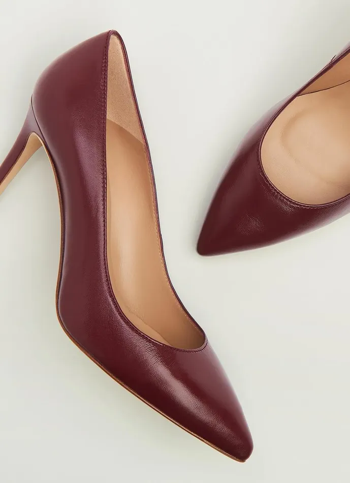 Women Court Shoes LKBennett Floret Dark Red Nappa Leather Pointed Toe Courts Red Women Court Shoes LKBennett Floret Dark Red Nappa Leather Pointed Toe Courts Red