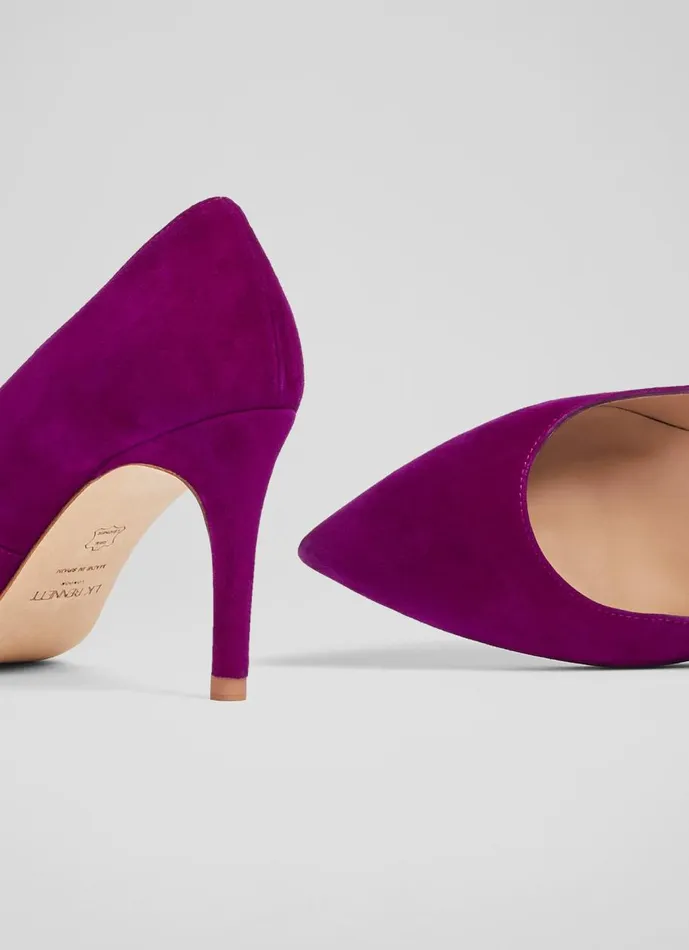 Women Court Shoes LKBennett Floret Magenta Suede Pointed Toe Courts Purple Women Court Shoes LKBennett Floret Magenta Suede Pointed Toe Courts Purple