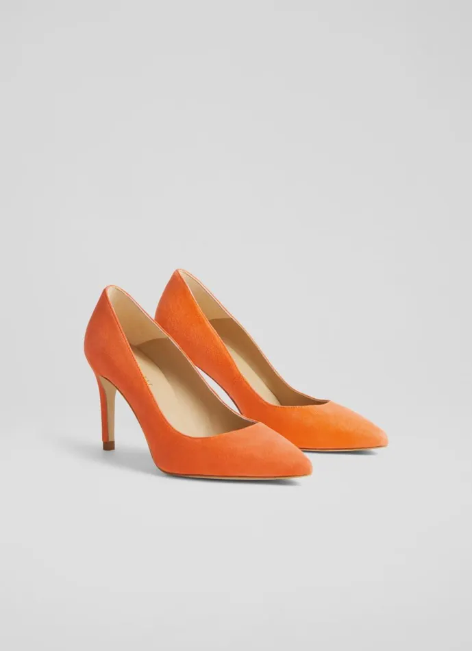 Women Court Shoes LKBennett Floret Orange Suede Pointed Toe Courts Orange Women Court Shoes LKBennett Floret Orange Suede Pointed Toe Courts Orange