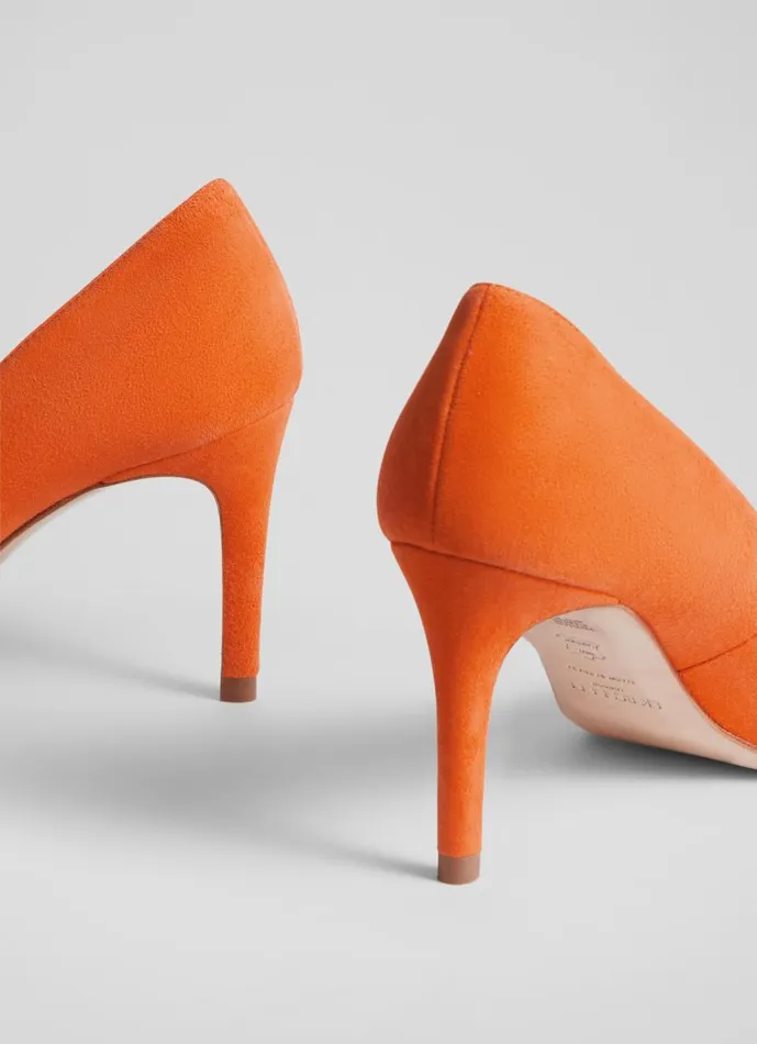 Women Court Shoes LKBennett Floret Orange Suede Pointed Toe Courts Orange Women Court Shoes LKBennett Floret Orange Suede Pointed Toe Courts Orange