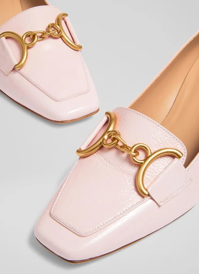 Women Court Shoes LKBennett Samantha Blossom Crinkled Patent Closed Courts Pink Women Court Shoes LKBennett Samantha Blossom Crinkled Patent Closed Courts Pink