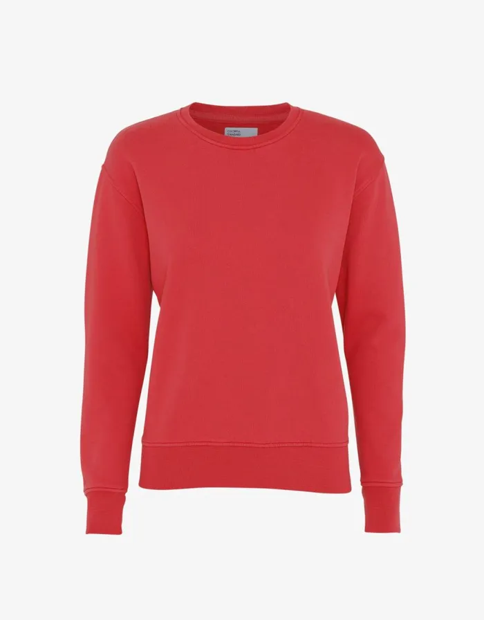 Women Crewneck Sweatshirts Colorful Standard Women Classic Organic Crew Scarlet Red Women Crewneck Sweatshirts Colorful Standard Women Classic Organic Crew Scarlet Red