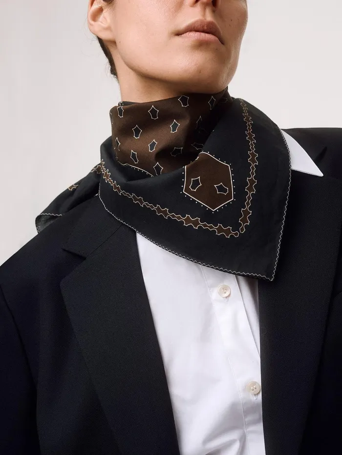 Women Dakota Printed Cotton Scarf Aeyde Scarves Women Dakota Printed Cotton Scarf Aeyde Scarves