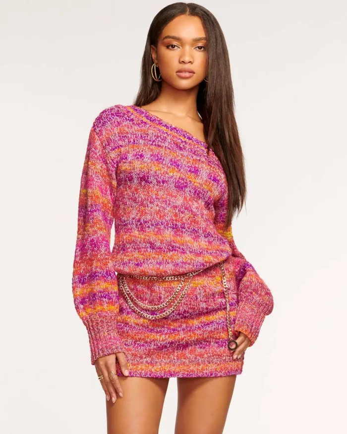 Women Darla OffTheShoulder Sweater Dress Cabernet Spacedye Ramy Brook Dresses Women Darla OffTheShoulder Sweater Dress Cabernet Spacedye Ramy Brook Dresses