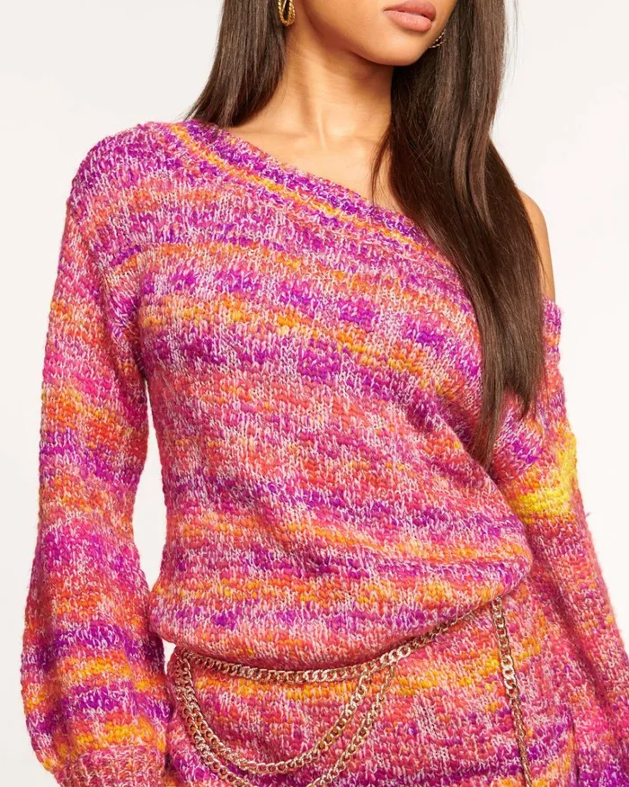 Women Darla OffTheShoulder Sweater Dress Cabernet Spacedye Ramy Brook Dresses Women Darla OffTheShoulder Sweater Dress Cabernet Spacedye Ramy Brook Dresses
