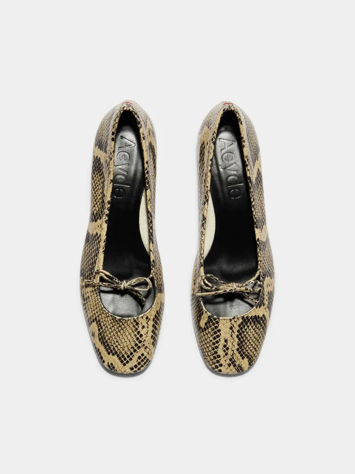 Women Darya SnakeEffect Leather Ballet Flats Aeyde Flats