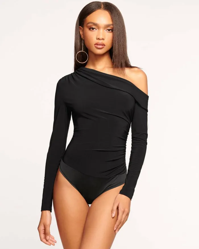 Women Dayana OffTheShoulder Bodysuit Black Ramy Brook Tops