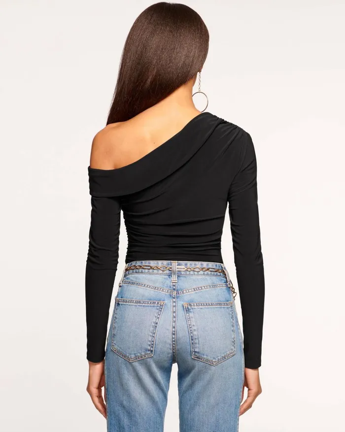 Women Dayana OffTheShoulder Bodysuit Black Ramy Brook Tops