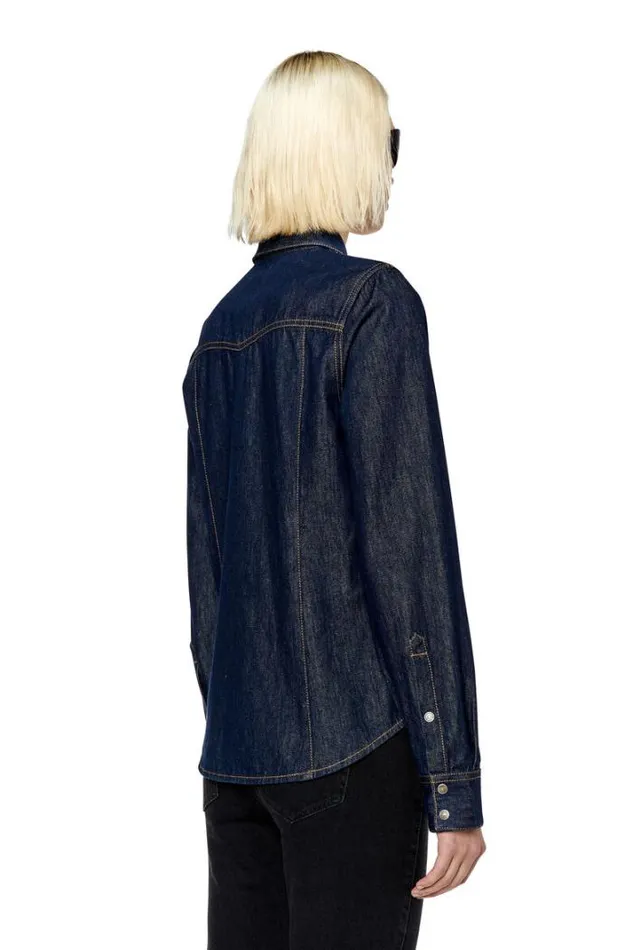 Women DeWaves Dark Blue Diesel Shirts Women DeWaves Dark Blue Diesel Shirts
