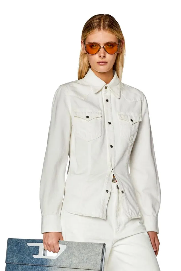 Women DeWaves White Diesel Shirts Women DeWaves White Diesel Shirts